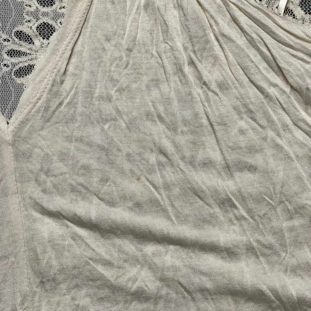 Fifty Street Women Tank Top Ivory Floral Lace Sleeveless Strappy Racerback M New - Picture 10 of 10